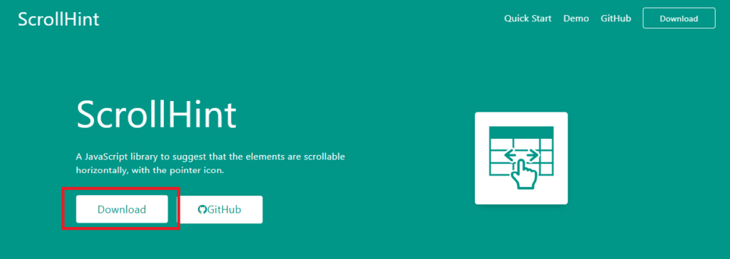 ScrollHint公式サイトのスクリーンショット