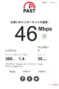 ペニンシュラ・バンコクのグランドデスルームのWi-Fi速度